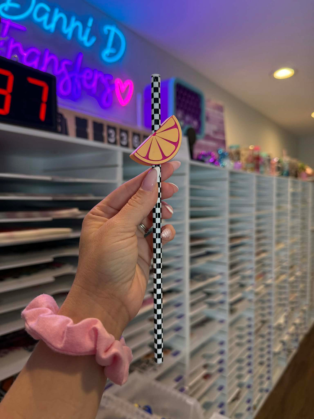 Peach Lemon 8mm Straw Topper (Standard Straw Size) Straw Not Included