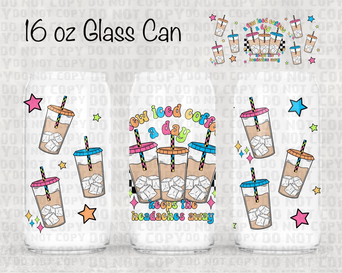 Iced coffee keeps the headache away UV cup wrap
