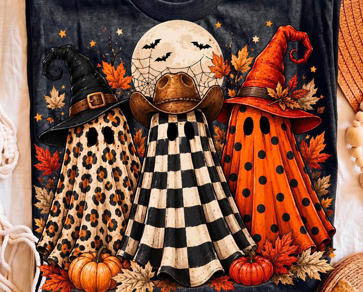 **PRE ORDER** Pattern Leopard Checker Ghosties DTF -DTF TRANSFER