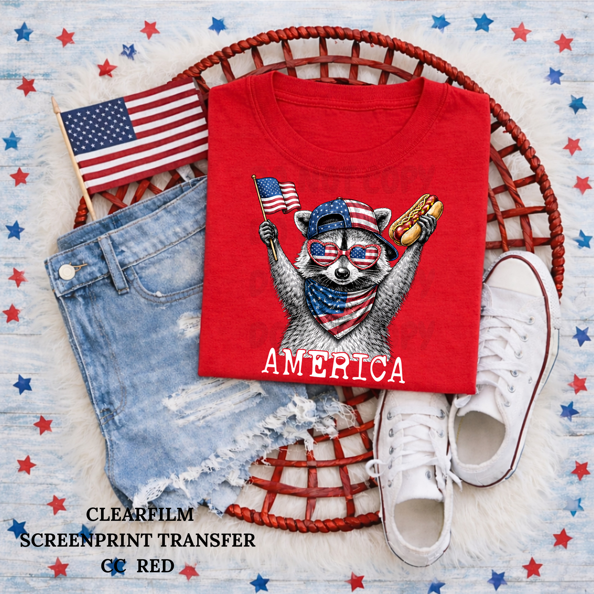 America Raccoon-Clear Film