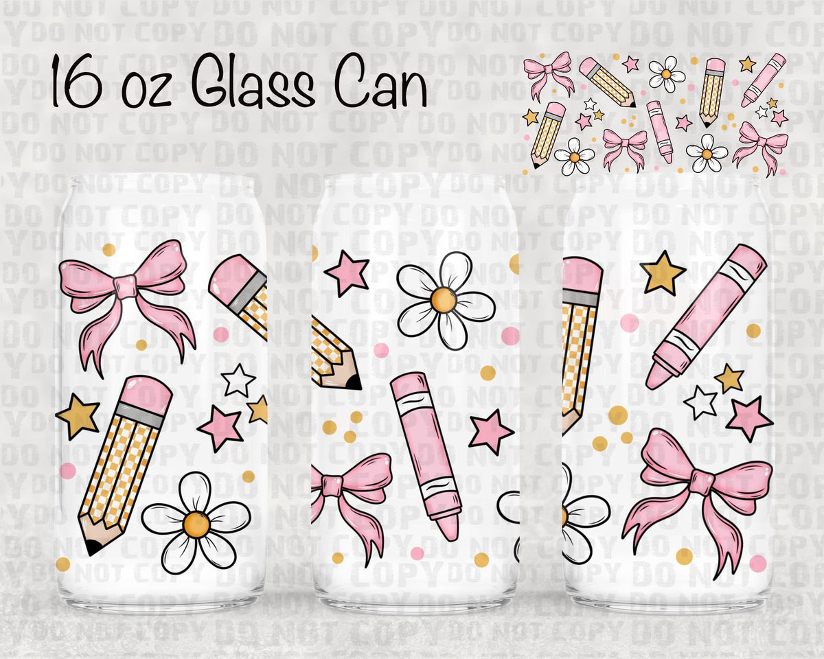 Crayons and bows UV cup wrap