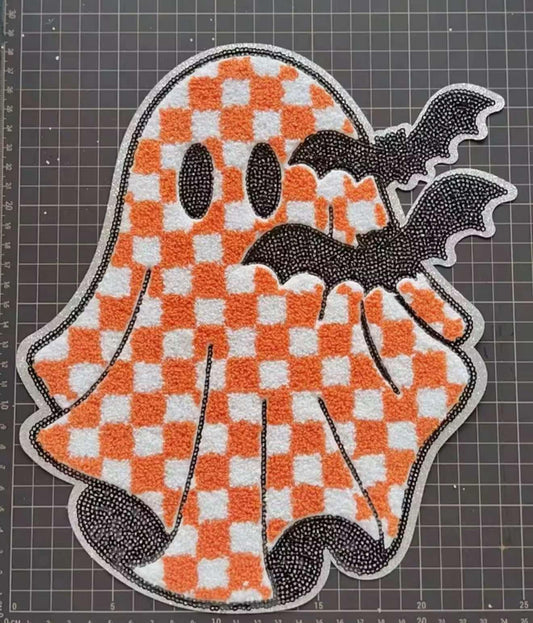 Checker Ghostie Chenille Patch