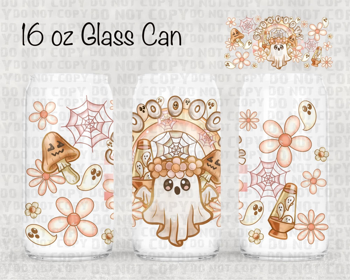 Groovy spooky ghost UV cup wrap