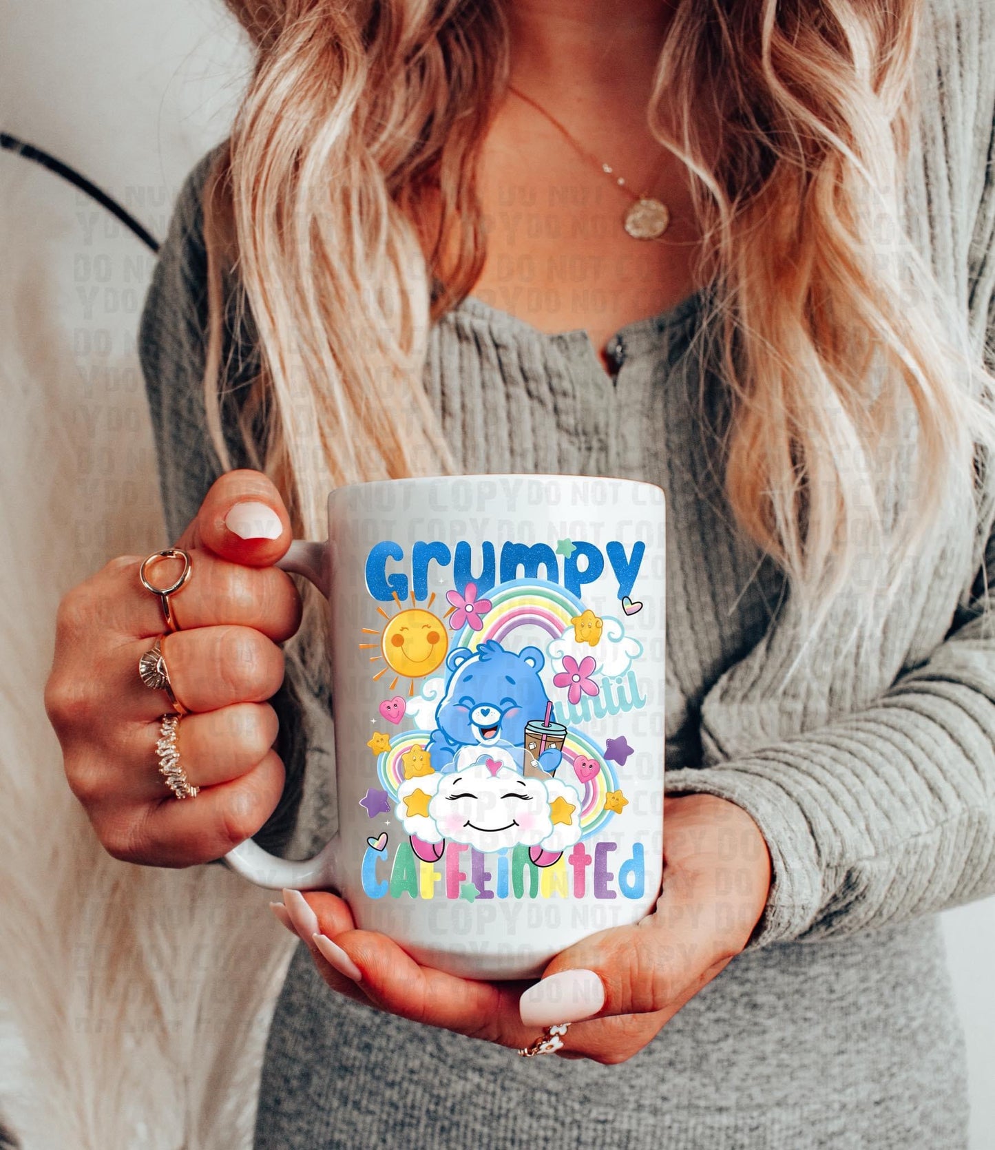 Grumpy until caffeinated UV decal