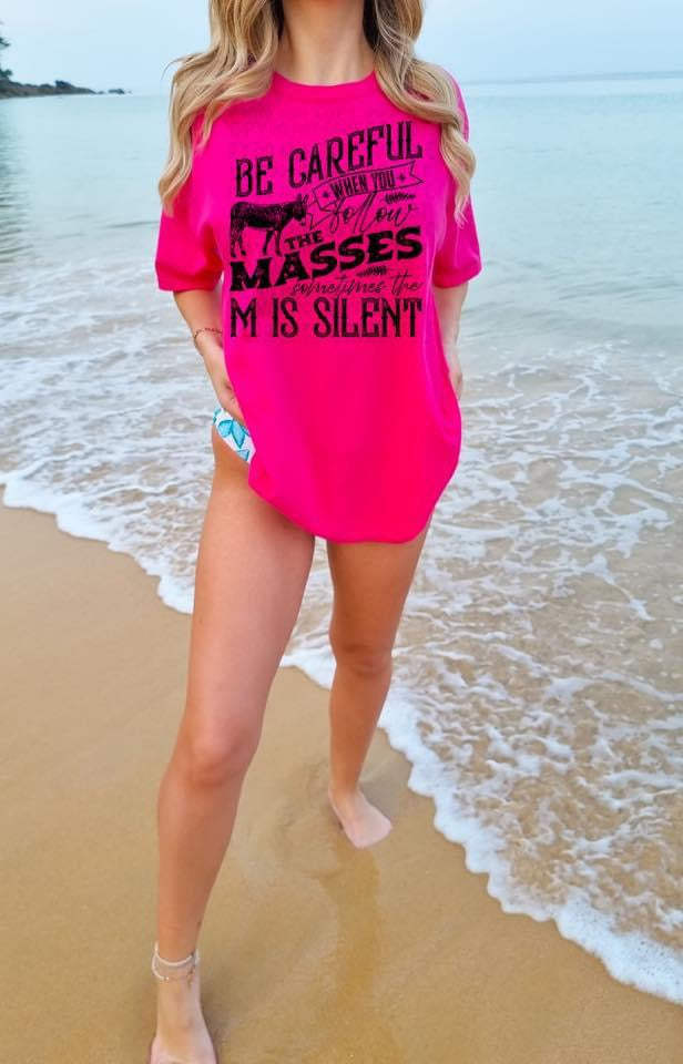 M is silent single color screen print transfer * black *