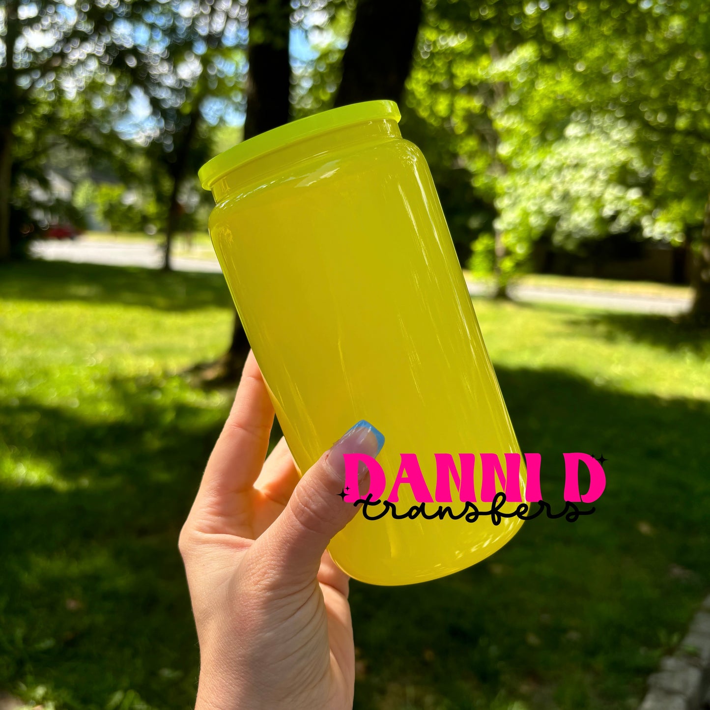 16 oz. NEON YELLOW GLASS CAN