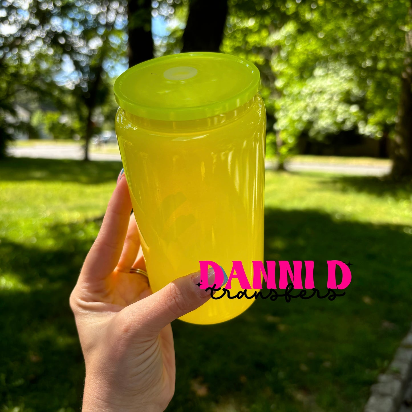 16 oz. NEON YELLOW GLASS CAN