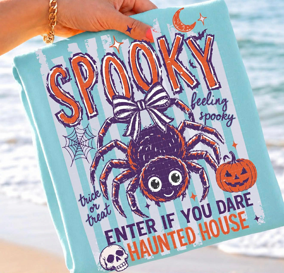 **PRE ORDER** Spooky Haunted House Spider DTF -DTF TRANSFER