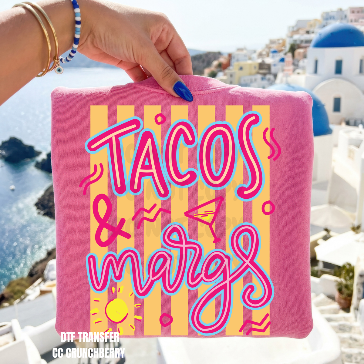 Tacos & Margs Striped-DTF TRANSFER
