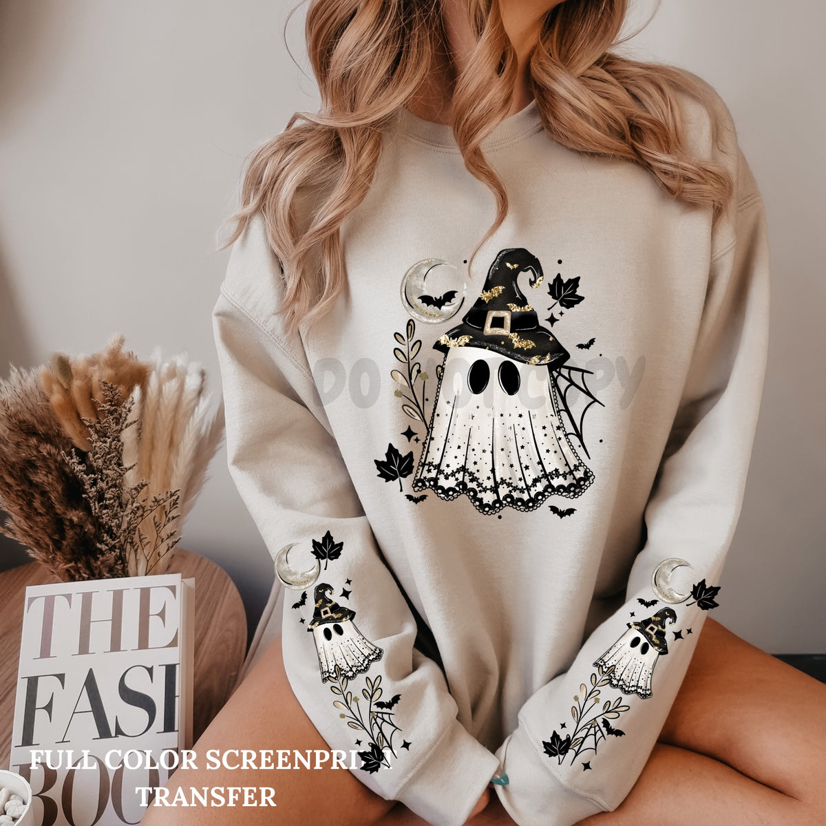 Witch Ghostie w/ 2 Sleeves - Clear Film Screen Print