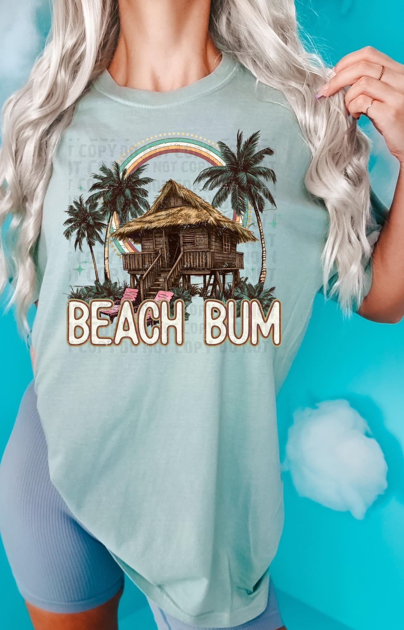Beach bum screen print transfer
