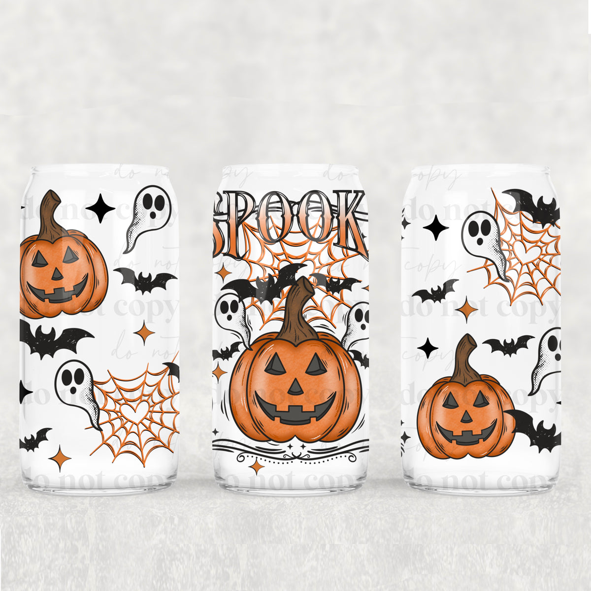 Spooky pumpkin UV cup wrap