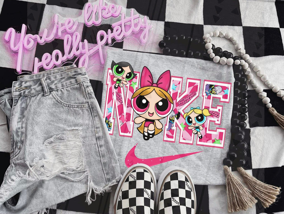 **PRE ORDER** Pink Puff Girl Swoosh DTF -DTF TRANSFER