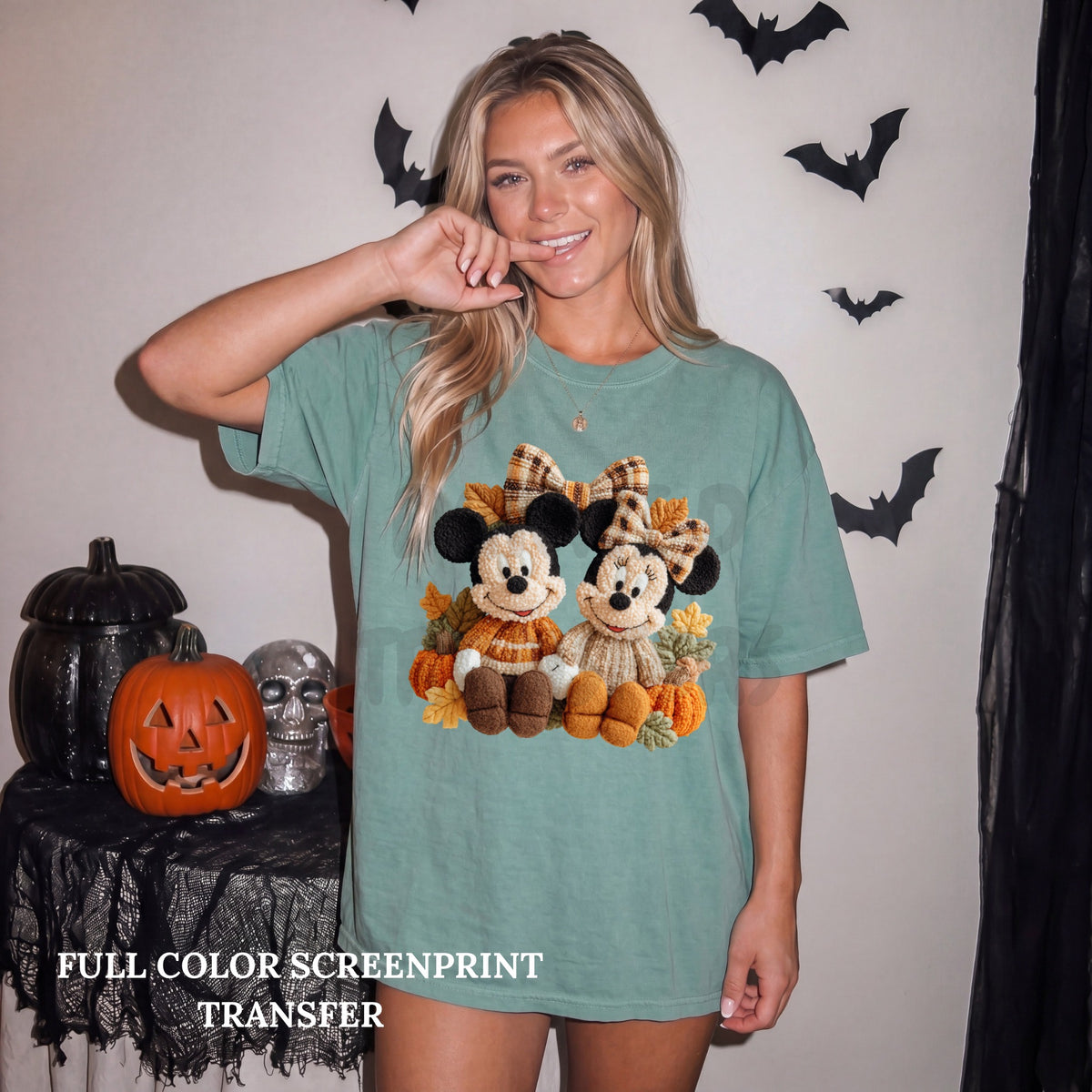 Mouse Friends Pumpkins Yarn - Clear Film Screen Print