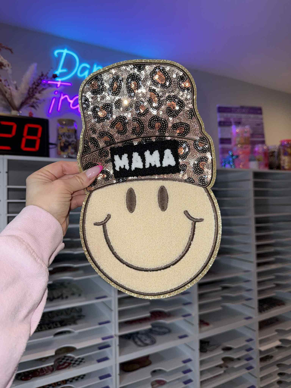 Smiley Mama Chenille Patch