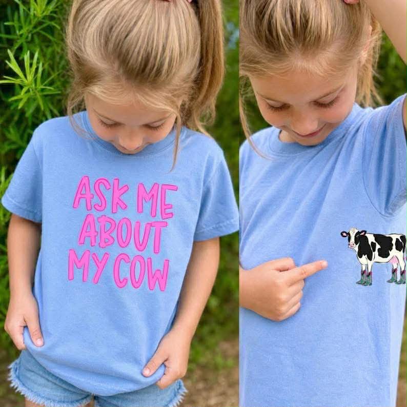 **PRE ORDER**YOUTH Pink Ask Me Cow DTF -DTF TRANSFER