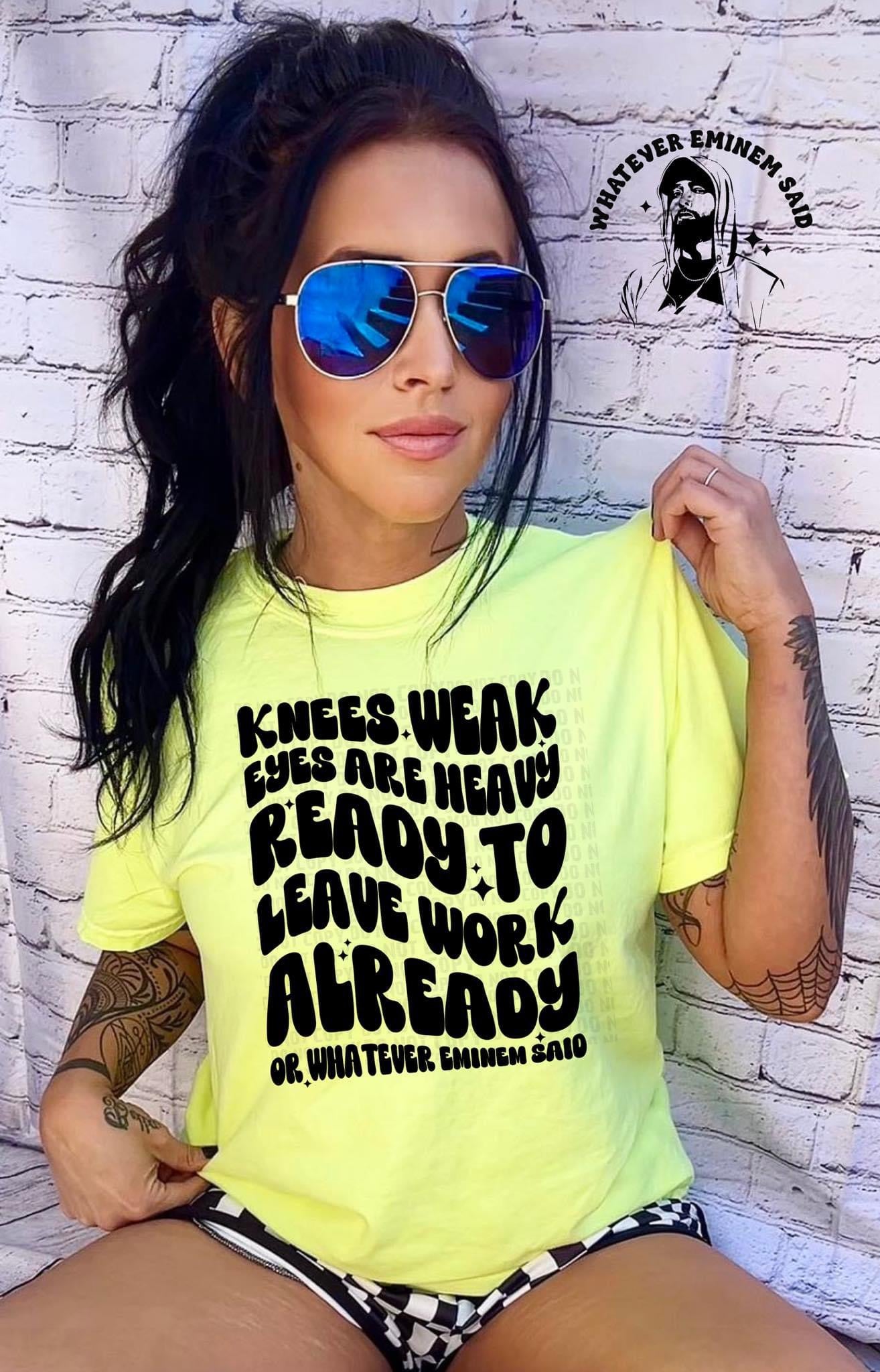 Knees weak + pocket single color transfer * black *