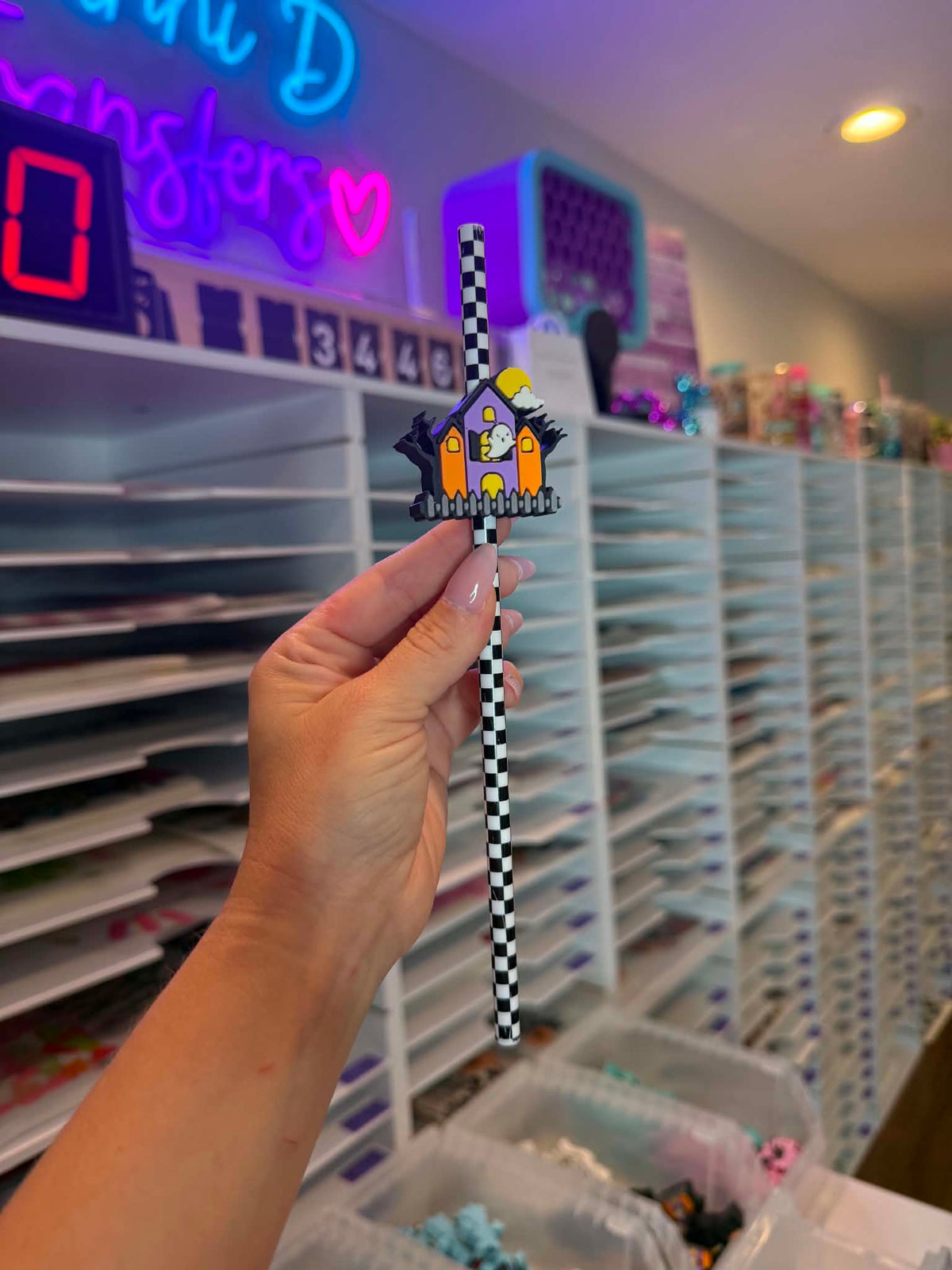 Haunted House 8mm Straw Topper (Standard Straw Size) Straw Not Included