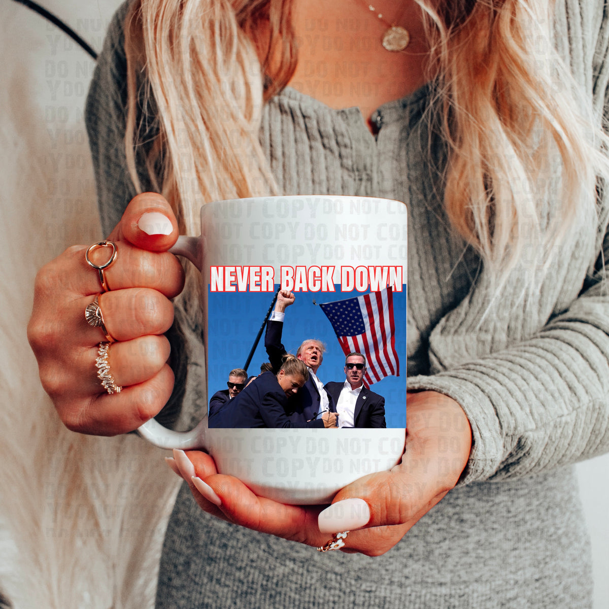 Never back down UV decal