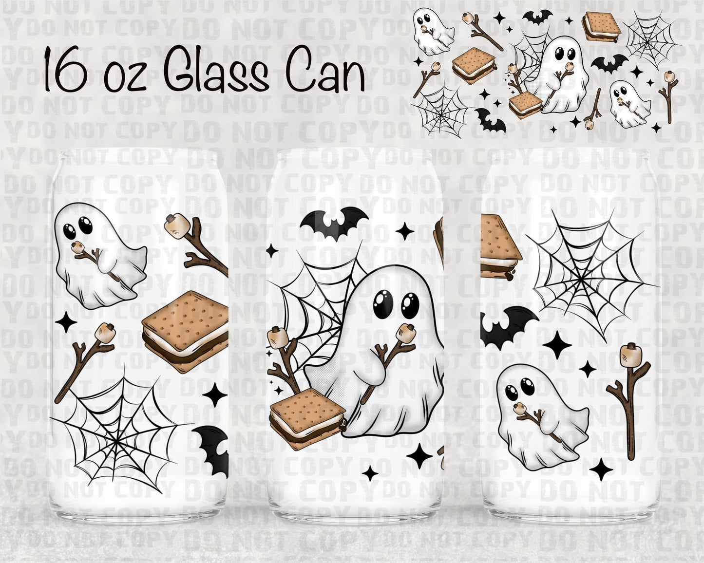 Ghosts and s’mores UV cup wrap