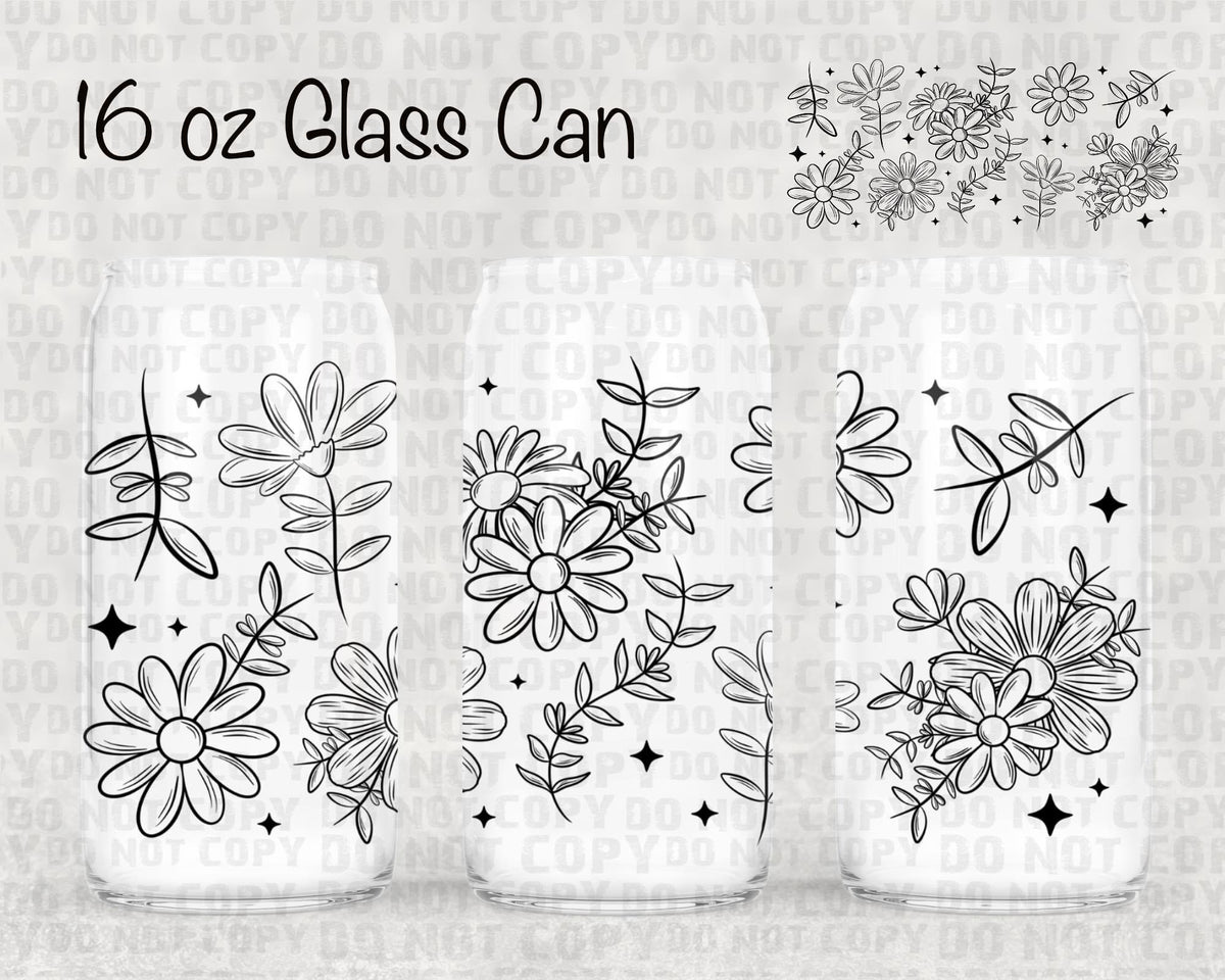 Black floral UV cup wrap