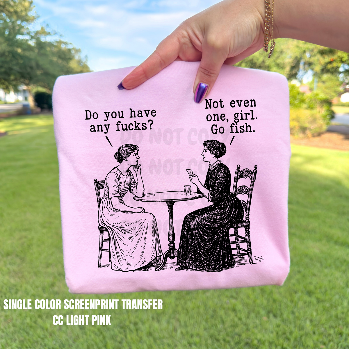 Any F**ks Single Color  *BLACK INK* Single Color Screen Print Transfer