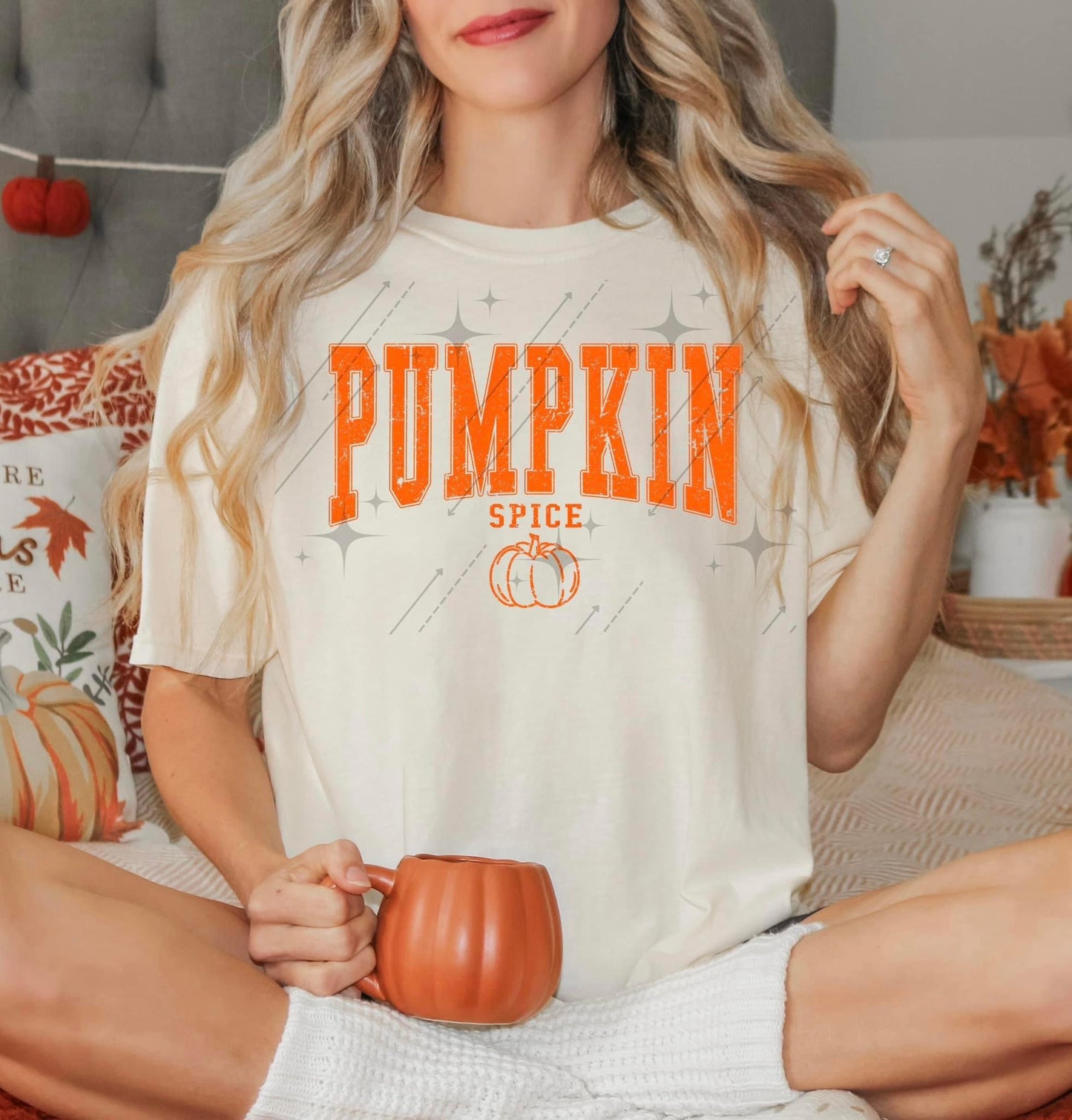 Pumpkin spice * orange * single color screen print transfer