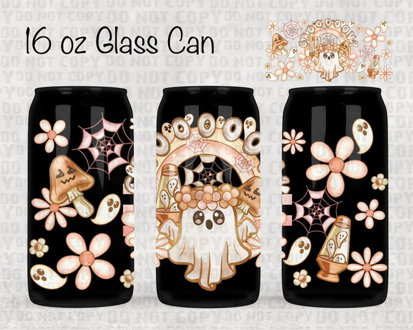 Groovy spooky ghost UV cup wrap