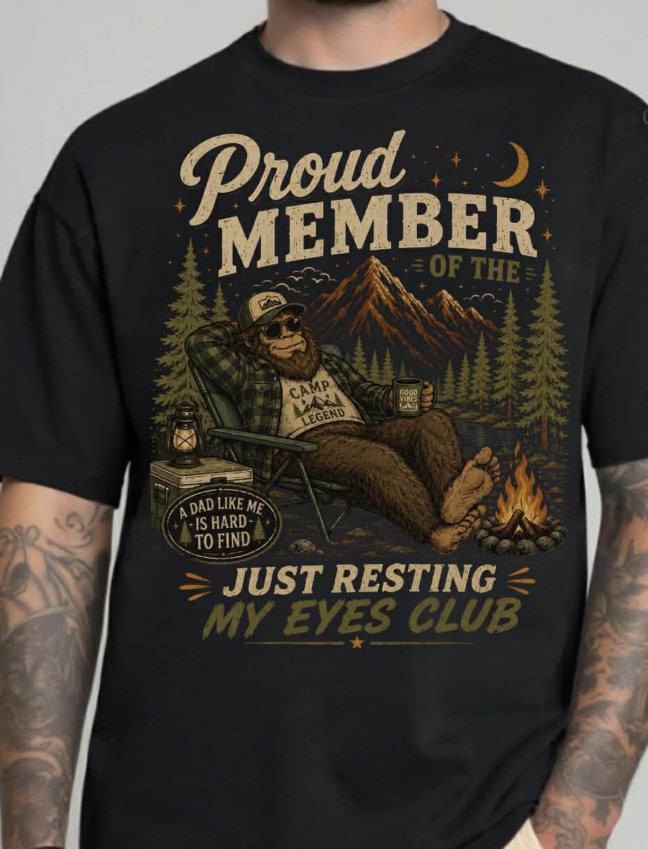 **PRE ORDER**RESTING EYES CLUB CAMPING DTF -DTF TRANSFER