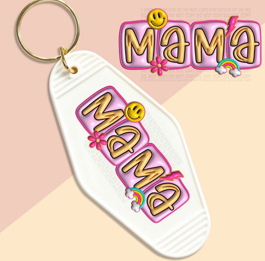 3D bubble mama keychain decal