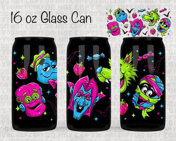 Neon cereal monsters UV cup wrap
