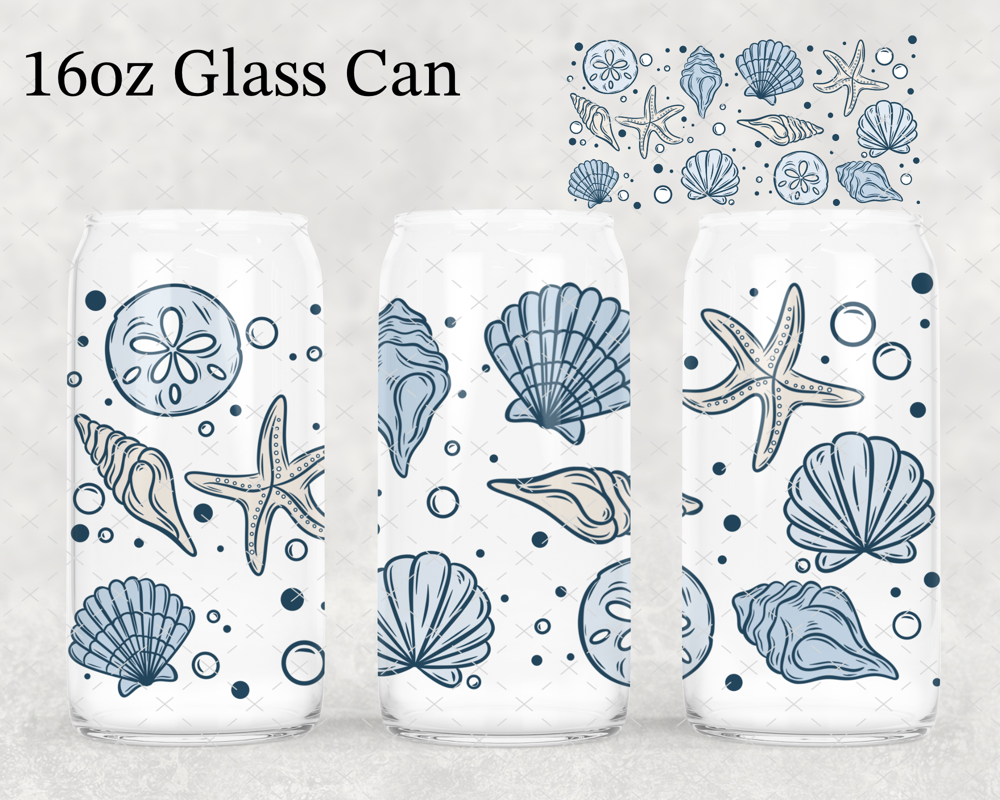 MTO Blue Shells UV Cup Wrap – Danni D Designs