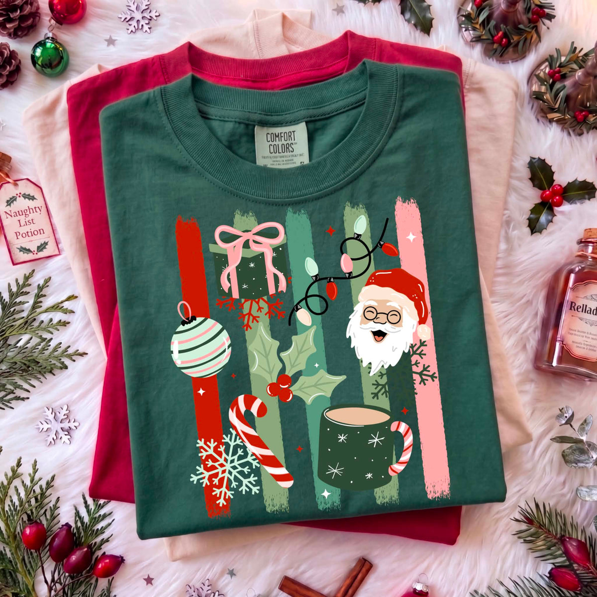 **PRE ORDER**Santa Stripes DTF -DTF TRANSFER