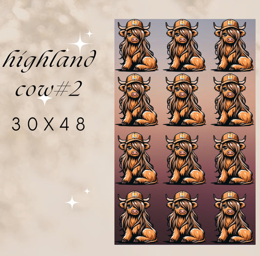 #2 HIGHLAND COW GANG SHEET 30x48