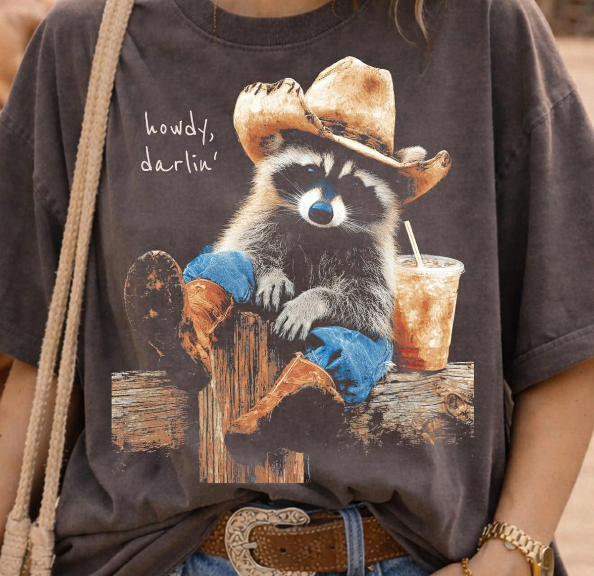 **PRE ORDER**Howdy Raccoon DTF -DTF TRANSFER