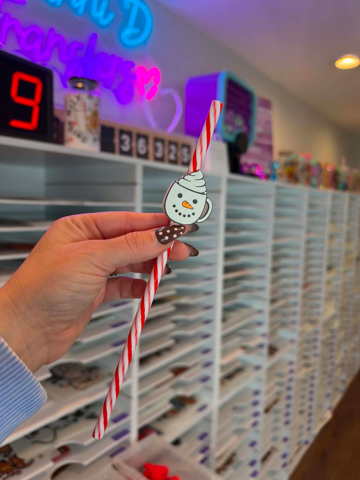 Snowman Mug 8mm Straw Topper (Standard Straw Size) Straw Not Included