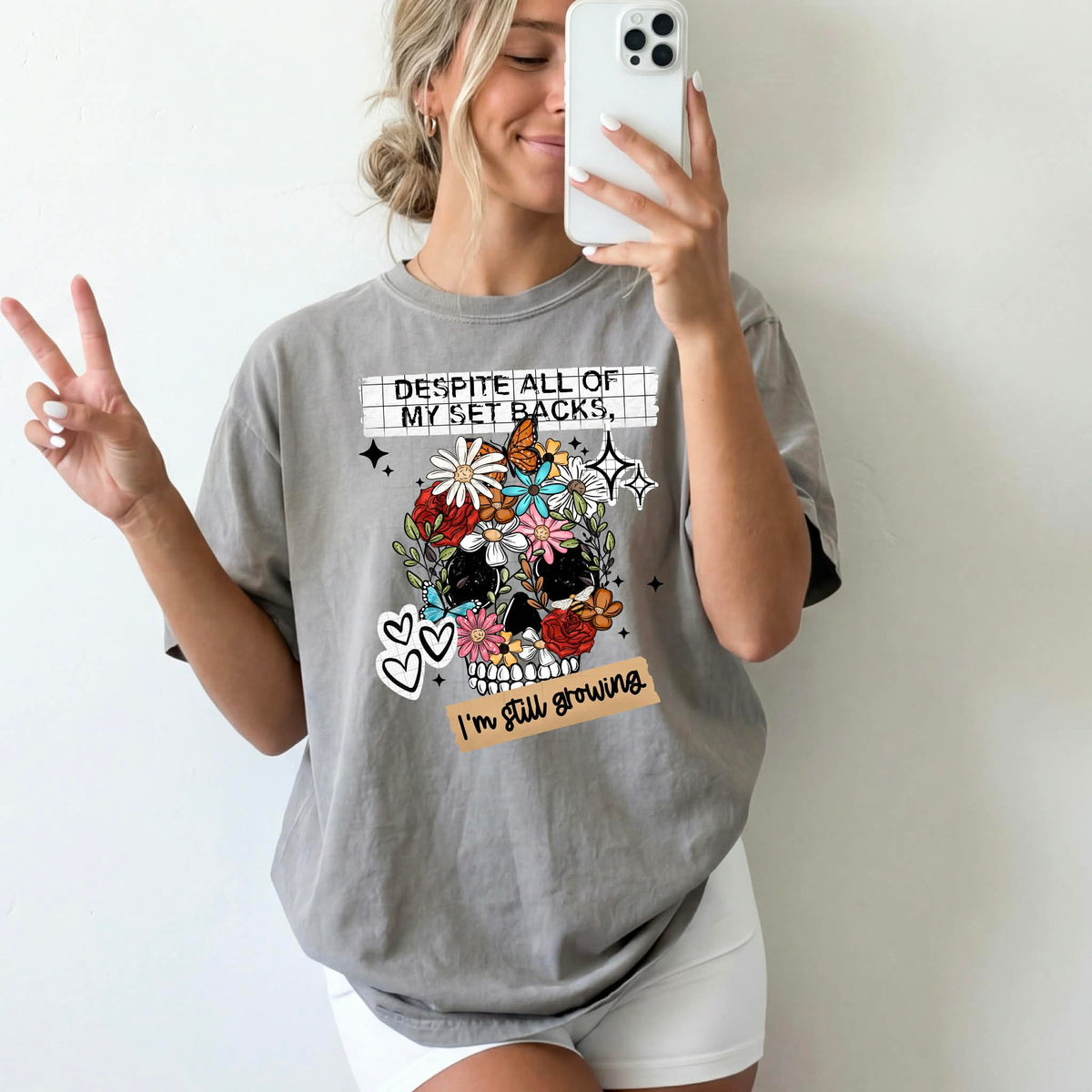 **PRE ORDER** FLORAL SKULL SETBACKS DTF -DTF TRANSFER