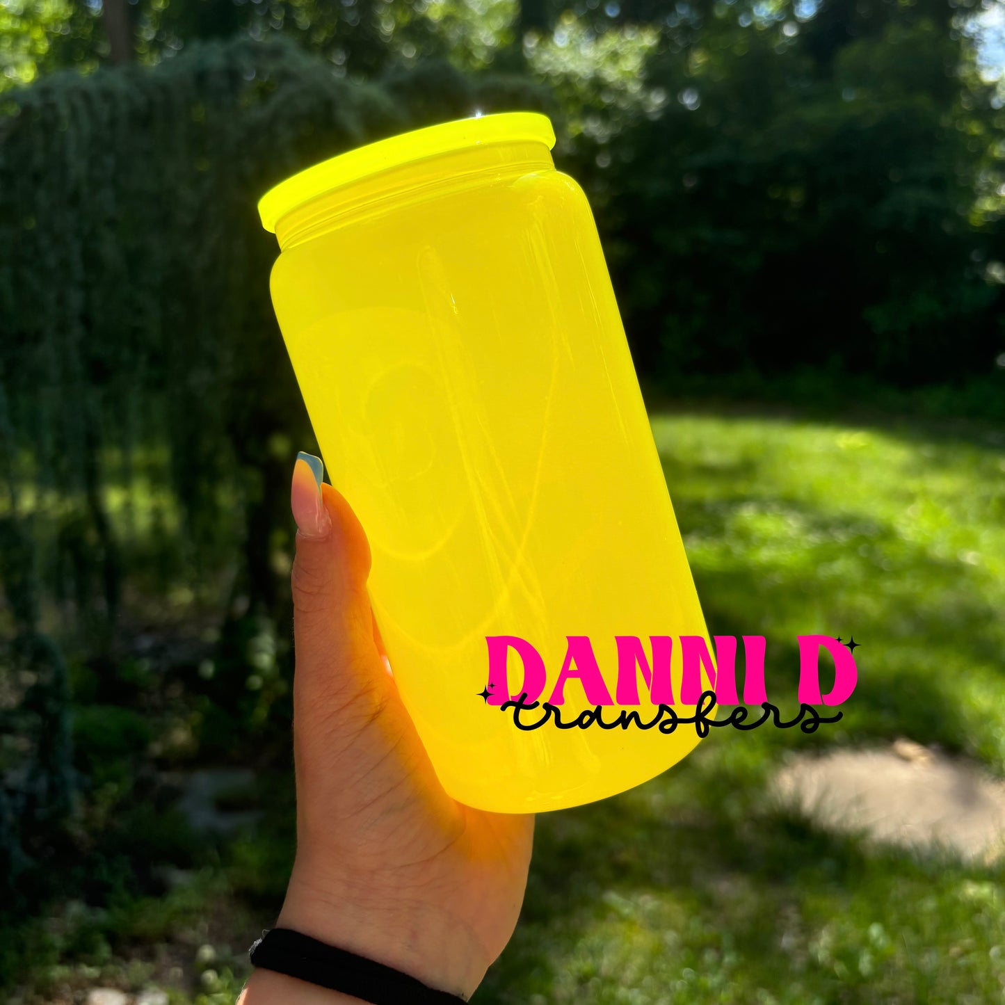 16 oz. NEON YELLOW GLASS CAN