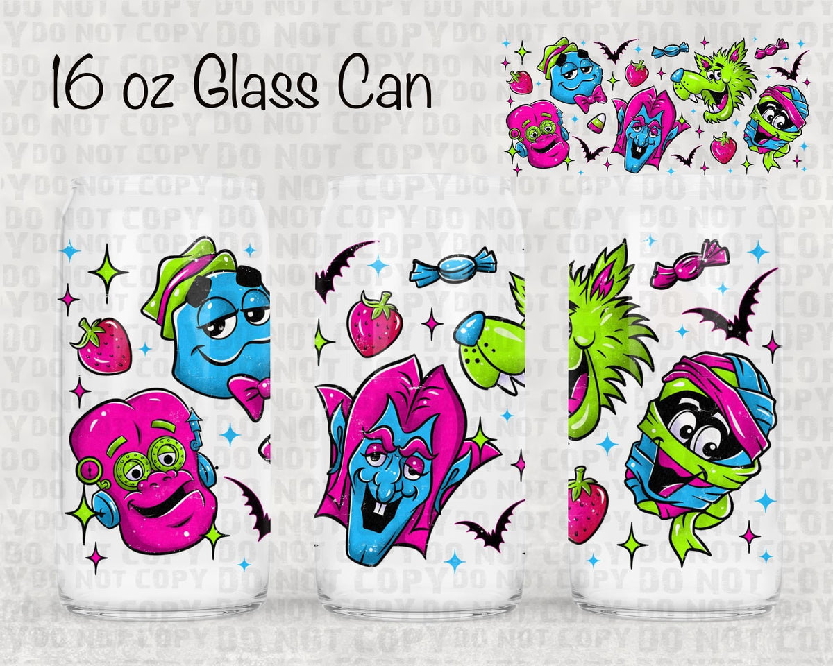 Neon cereal monsters UV cup wrap