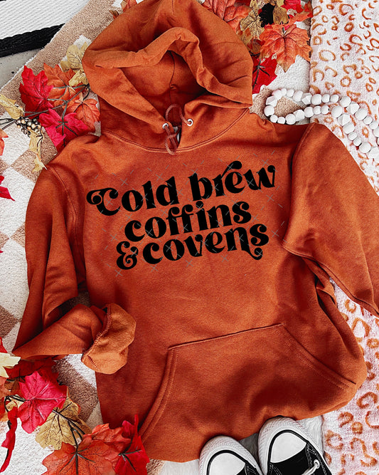 Cold Brew Coffins & Covens**single color screen print transfer**