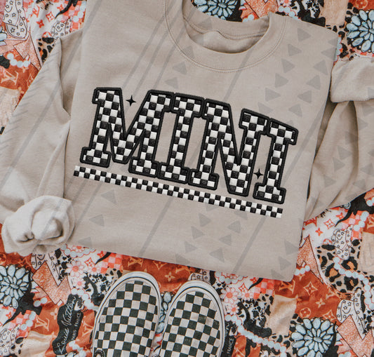 Checkered Mini Embroidery **YOUTH**— CLEAR FILM