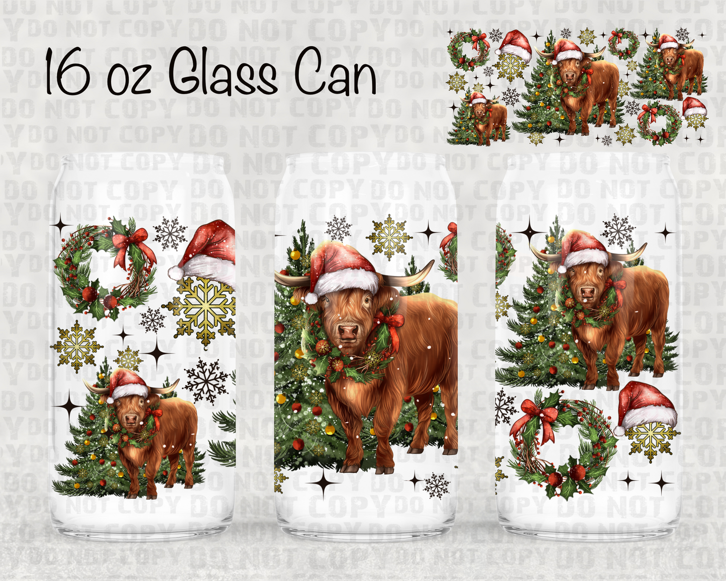 Christmas Cow UV cup wrap