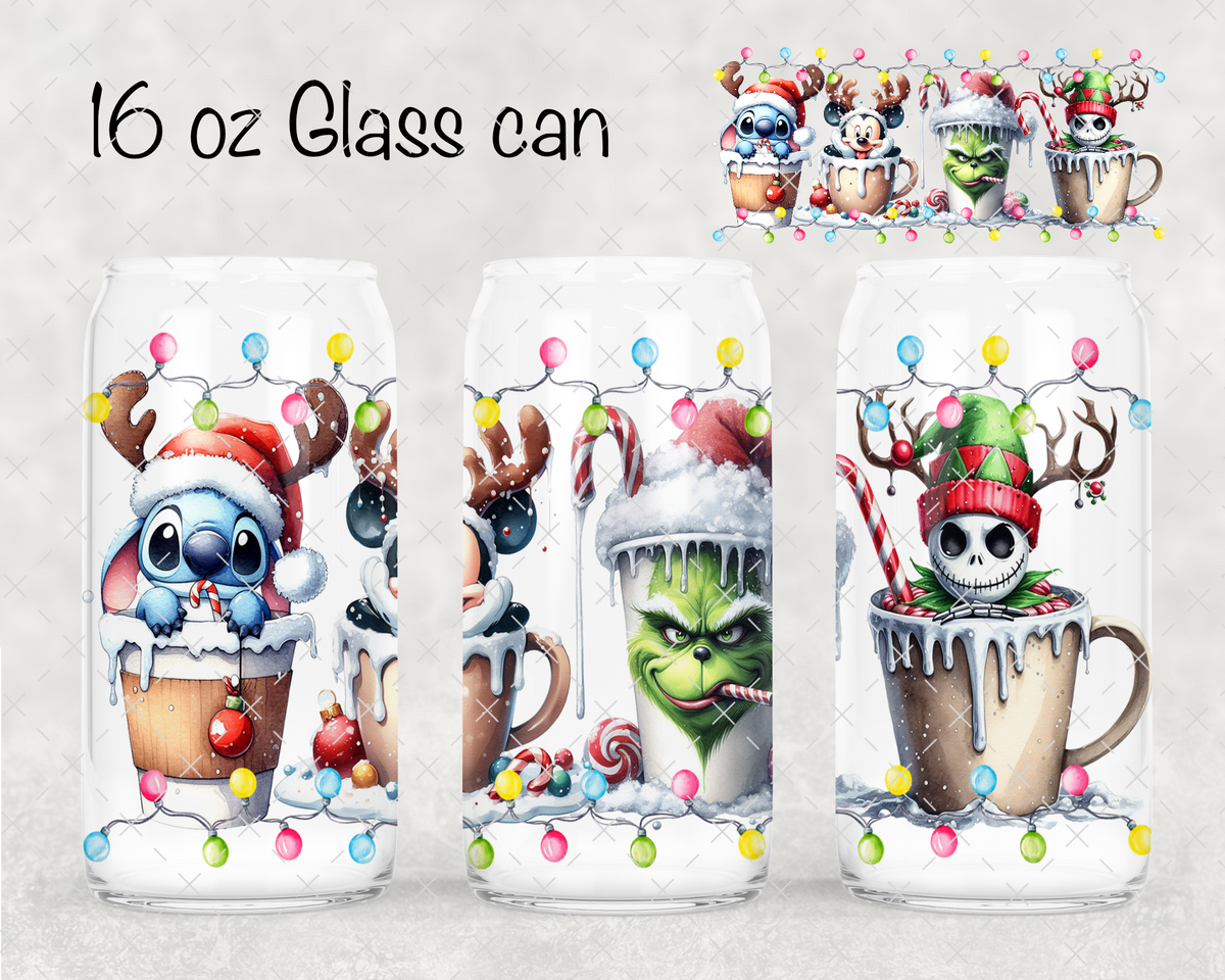 Christmas Coffee Characters UV Cup Wrap