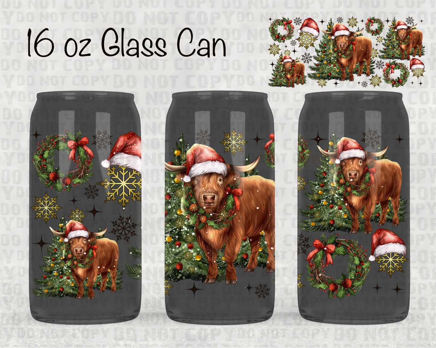 Christmas Cow UV cup wrap