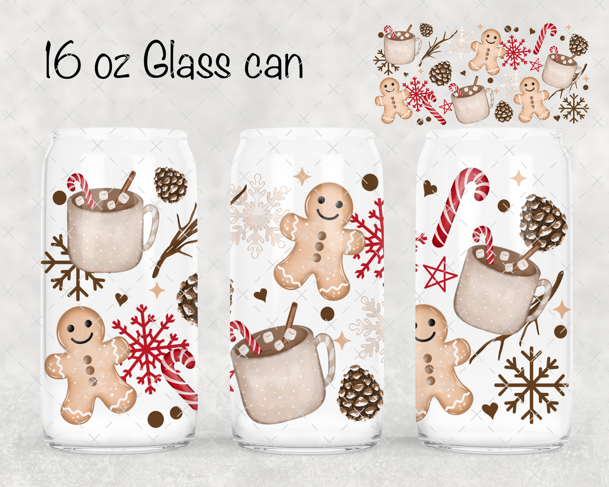 Hot Cocoa Mugs & Pinecones UV Cup Wrap