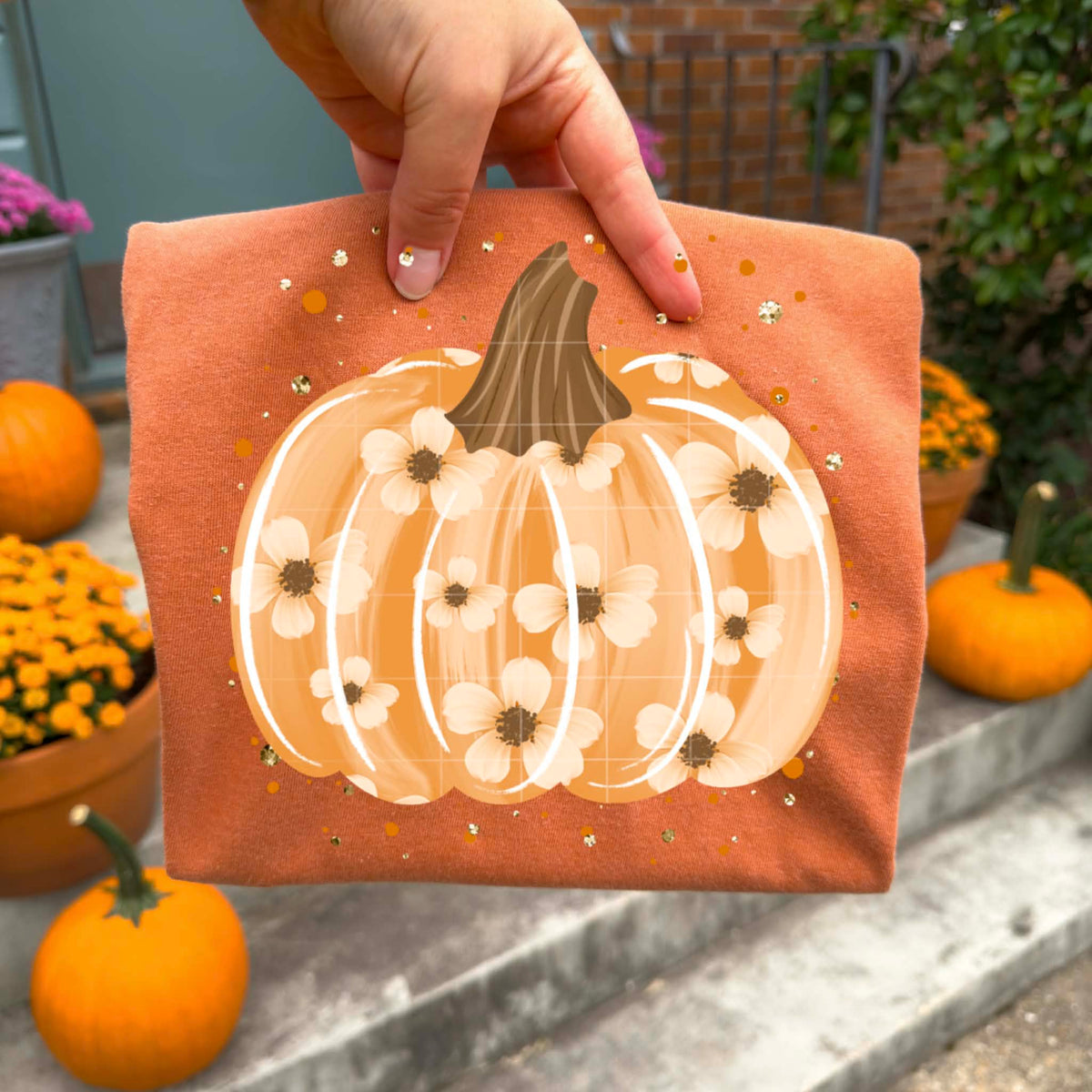 **PRE ORDER**Floral Pumpkin DTF -DTF TRANSFER
