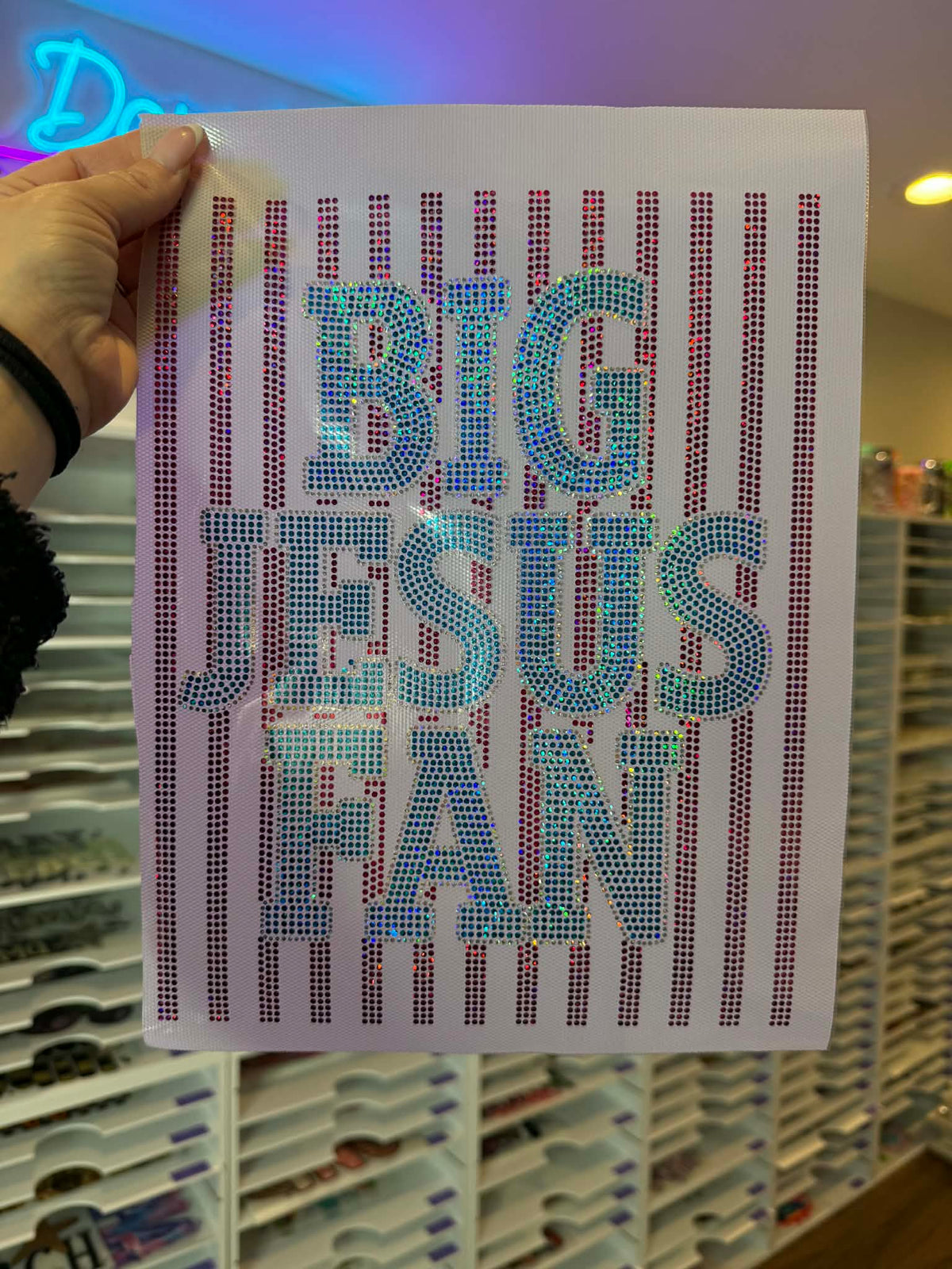 BIG JESUS FAN SPANGLE - SPANGLE TRANSFER