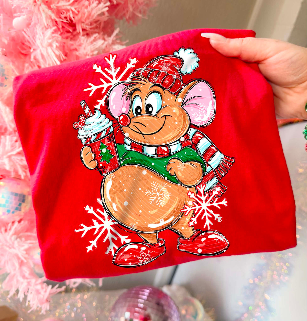 **PRE ORDER**GG Christmas Coffee Mouse DTF -DTF TRANSFER