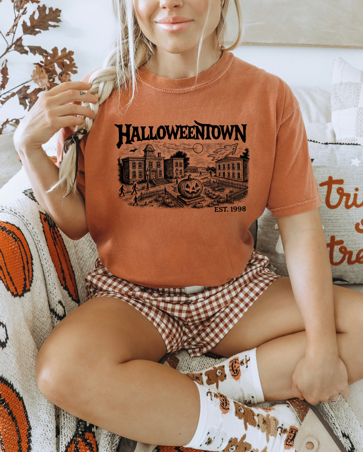 Halloweentown Single Color  * BLACK INK* Single Color Screen Print Transfer