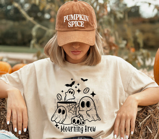 Mourning Brew Ghosties Single Color  * BLACK INK* Single Color Screen Print Transfer